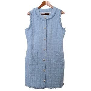 Kate Spade New York Blue Hydrangea Tweed Shift Dress Size 14